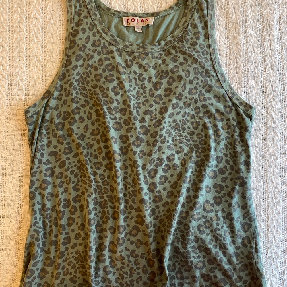 Anthropologie Dolan Olive Leopard Print Top